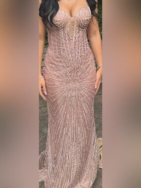 Sparkling Blush Sequin Prom Gown